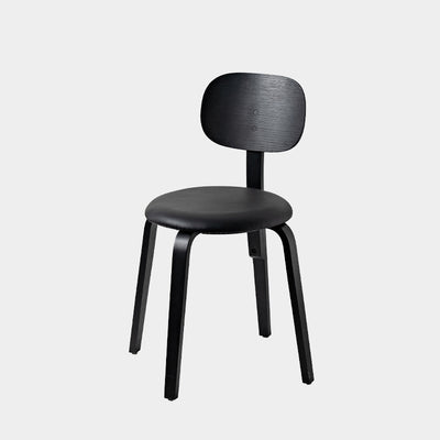 Modern Minimalist Round Seat Solid Wood Dining Chair Backrest For Dining Room