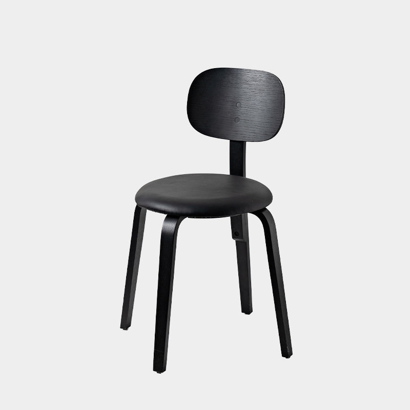 Modern Minimalist Round Seat Solid Wood Dining Chair Backrest For Dining Room