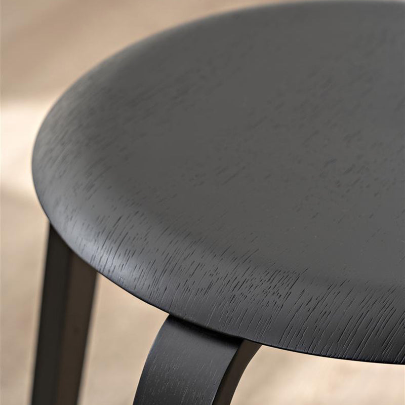 Modern Minimalist Round Seat Solid Wood Dining Chair Backrest For Dining Room