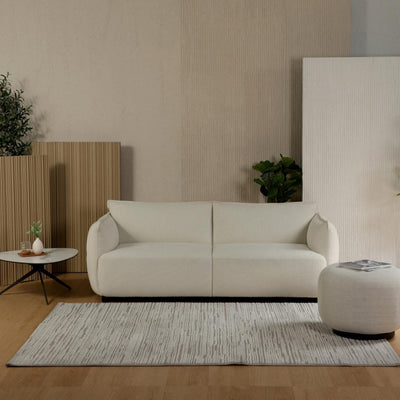 Modern Minimalist Round Cushion Cotton-Linen Solid Wood Sponge Low Stool For Living Room