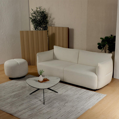 Modern Minimalist Round Cushion Cotton-Linen Solid Wood Sponge Low Stool For Living Room