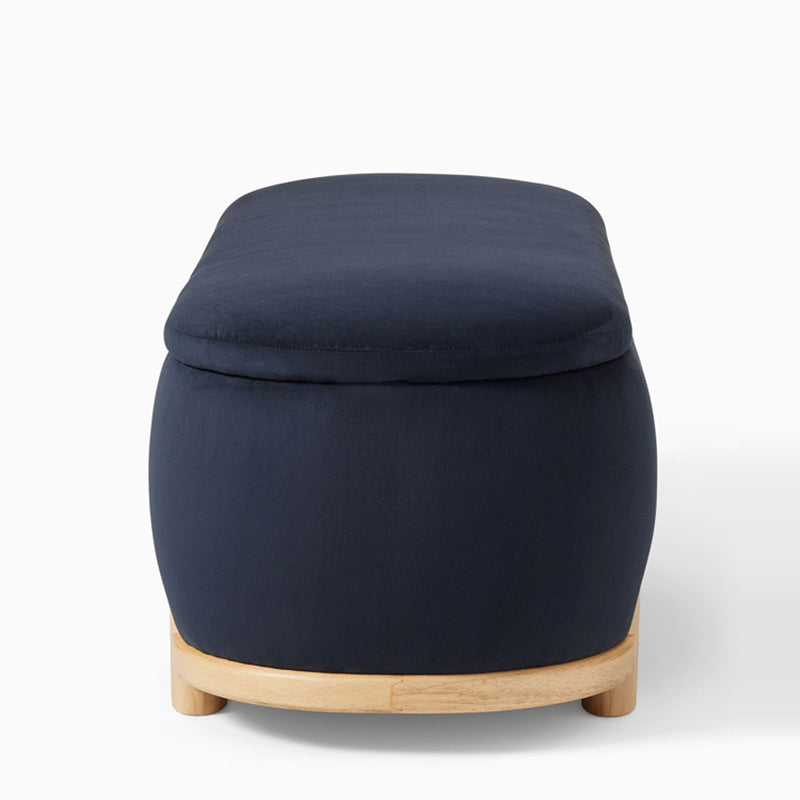 Modern Minimalist Rectangular Velvet Fabric Solid Wood Sponge Low Stool For Living Room