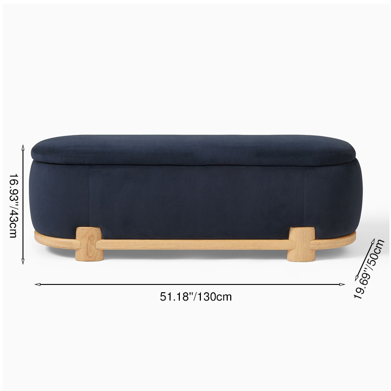 Modern Minimalist Rectangular Velvet Fabric Solid Wood Sponge Low Stool For Living Room