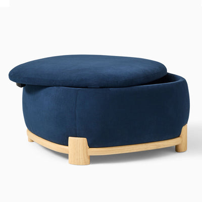 Modern Minimalist Rectangular Velvet Fabric Solid Wood Sponge Low Stool For Living Room