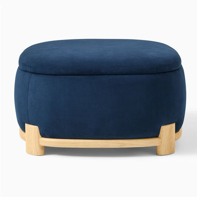 Modern Minimalist Rectangular Velvet Fabric Solid Wood Sponge Low Stool For Living Room