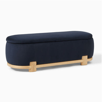 Modern Minimalist Rectangular Velvet Fabric Solid Wood Sponge Low Stool For Living Room