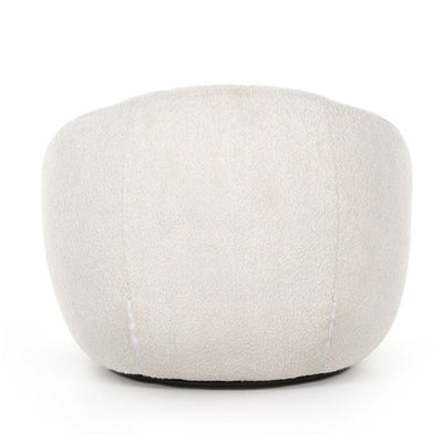 Modern Minimalist Curved Lambswool Solid Wood Sponge Accent Chair Backrest Armrest For Living Room
