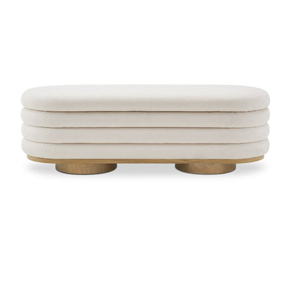 Modern Minimalist Oval Lambswool Solid Wood Sponge Footstool For Living Room