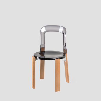 Modern Minimalist Round Seat Solid Wood Plastic Dining Chair Backrest For Dining Room