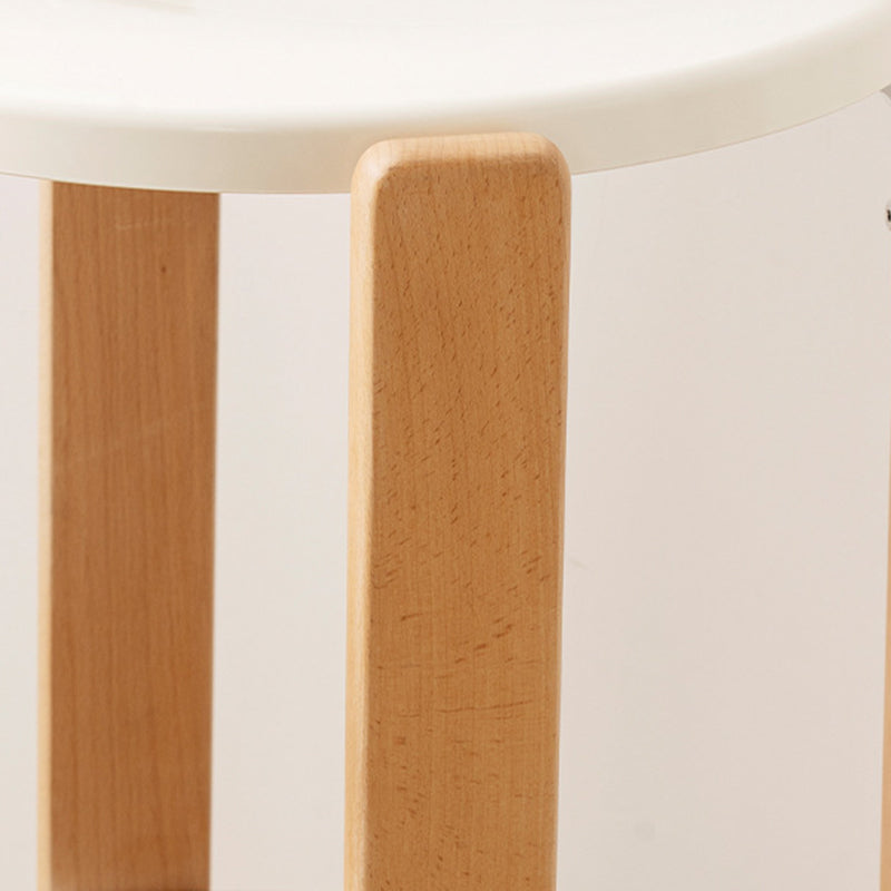 Modern Minimalist Round Seat Solid Wood Plastic Dining Chair Backrest For Dining Room