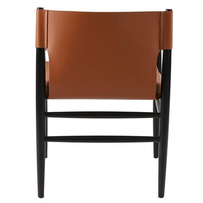 Modern Minimalist Square Seat Cushion Solid Wood Saddle Leather Sponge Dining Chair Backrest Armrest For Dining Room