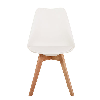Modern Minimalist Curved Seat Cushion Solid Wood Synthetic Leather Polypropylene Sponge Dining Chair Backrest For Dining Room
