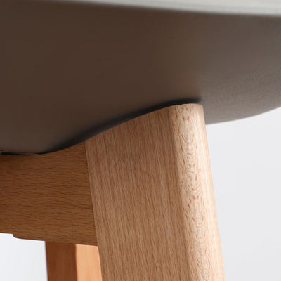 Modern Minimalist Curved Seat Cushion Solid Wood Synthetic Leather Polypropylene Sponge Dining Chair Backrest For Dining Room