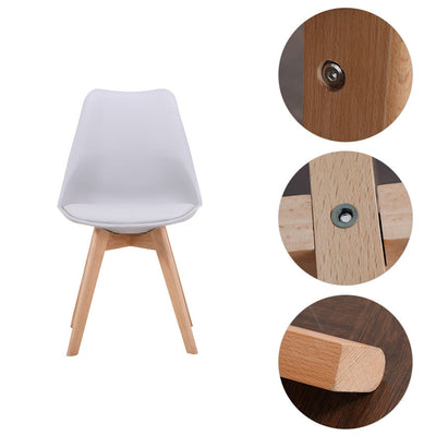 Modern Minimalist Curved Seat Cushion Solid Wood Synthetic Leather Polypropylene Sponge Dining Chair Backrest For Dining Room