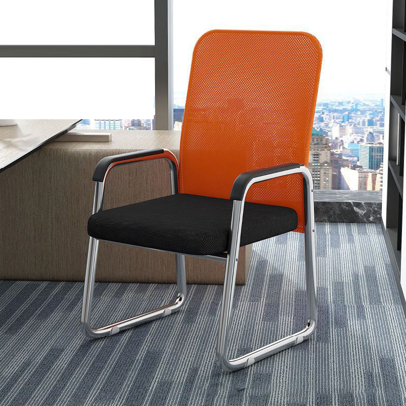 Modern Minimalist Square Mesh Polypropylene Steel Desk Chair Backrest Armrest For Home Office