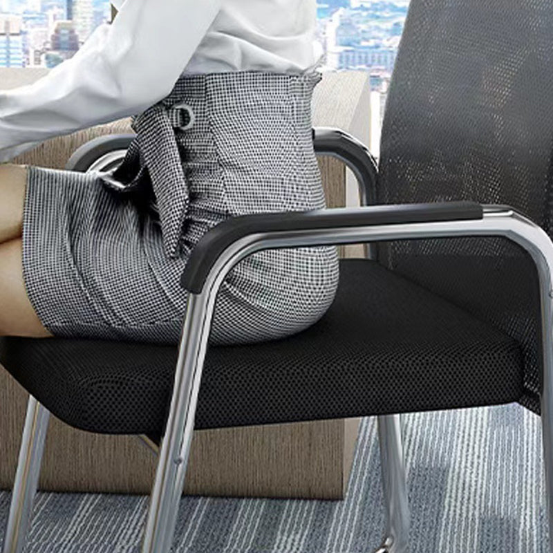 Modern Minimalist Square Mesh Polypropylene Steel Desk Chair Backrest Armrest For Home Office