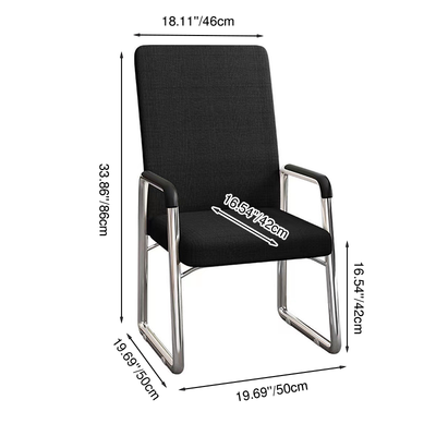 Modern Minimalist Square Mesh Polypropylene Steel Desk Chair Backrest Armrest For Home Office