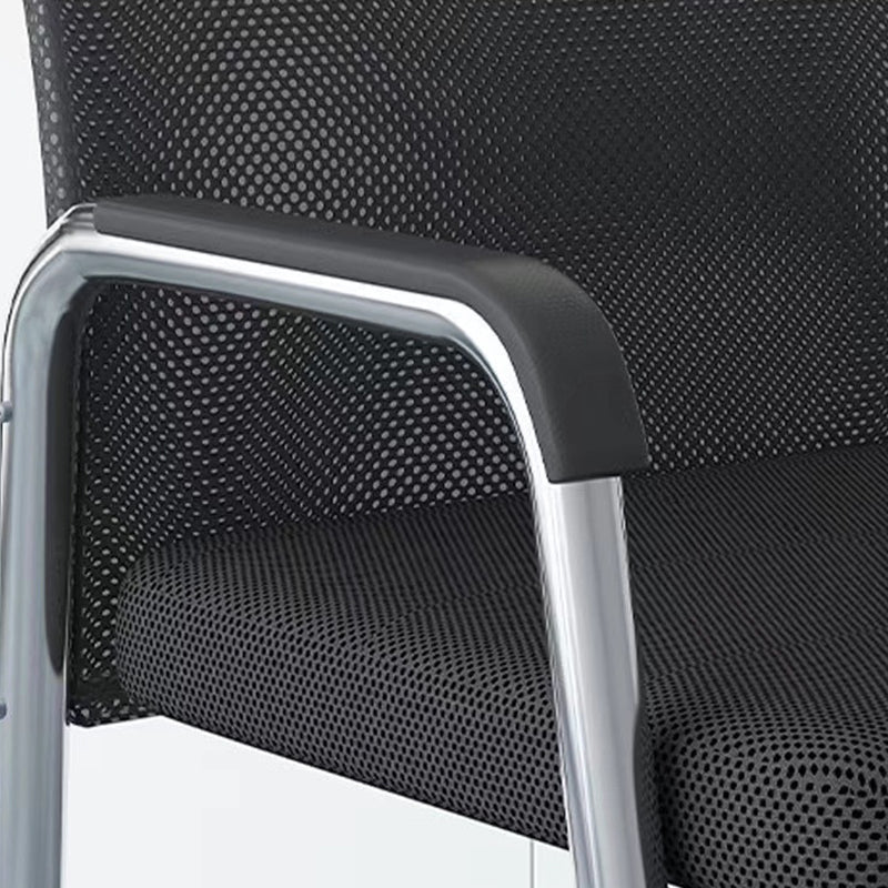 Modern Minimalist Square Mesh Polypropylene Steel Desk Chair Backrest Armrest For Home Office