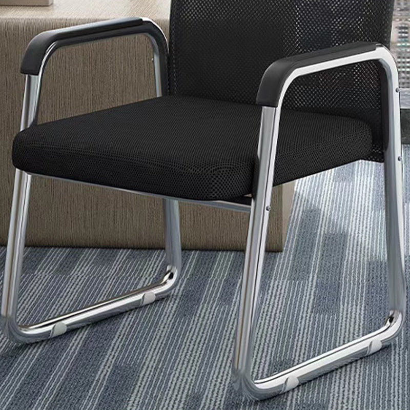 Modern Minimalist Square Mesh Polypropylene Steel Desk Chair Backrest Armrest For Home Office
