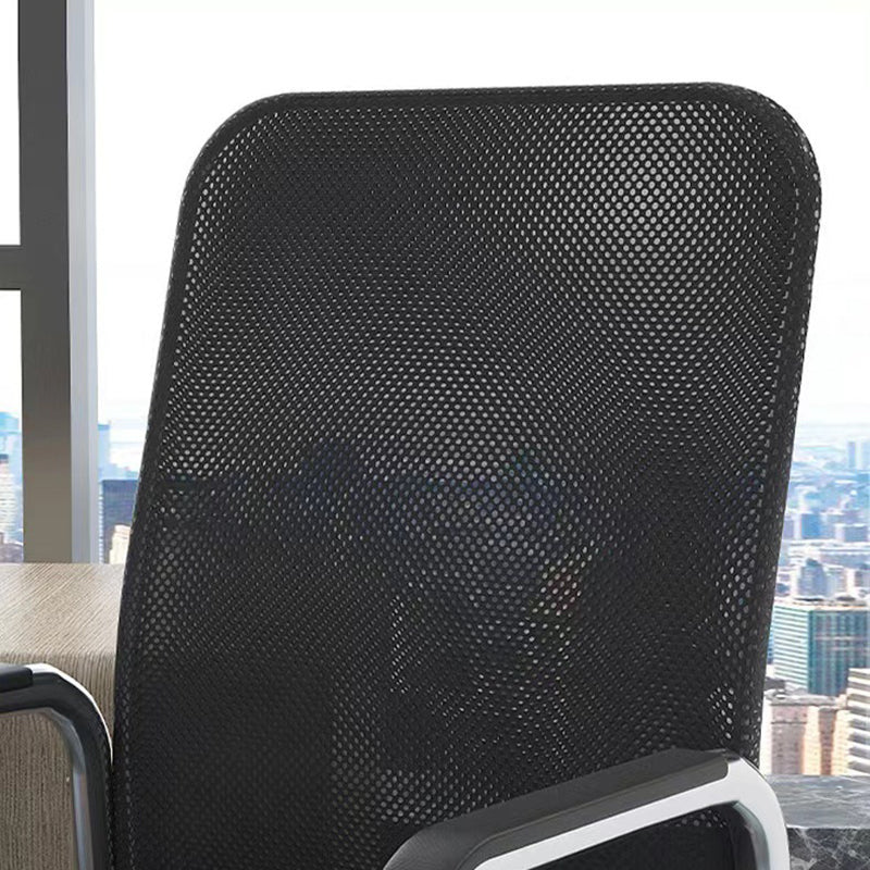 Modern Minimalist Square Mesh Polypropylene Steel Desk Chair Backrest Armrest For Home Office