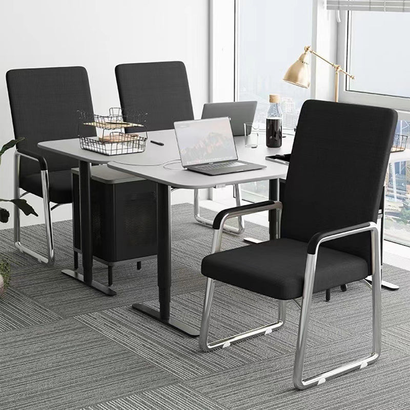 Modern Minimalist Square Mesh Polypropylene Steel Desk Chair Backrest Armrest For Home Office
