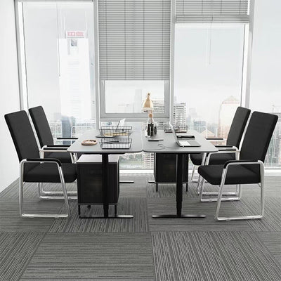 Modern Minimalist Square Mesh Polypropylene Steel Desk Chair Backrest Armrest For Home Office