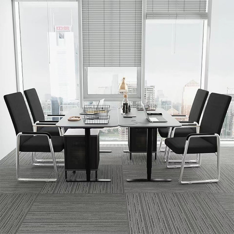 Modern Minimalist Square Mesh Polypropylene Steel Desk Chair Backrest Armrest For Home Office