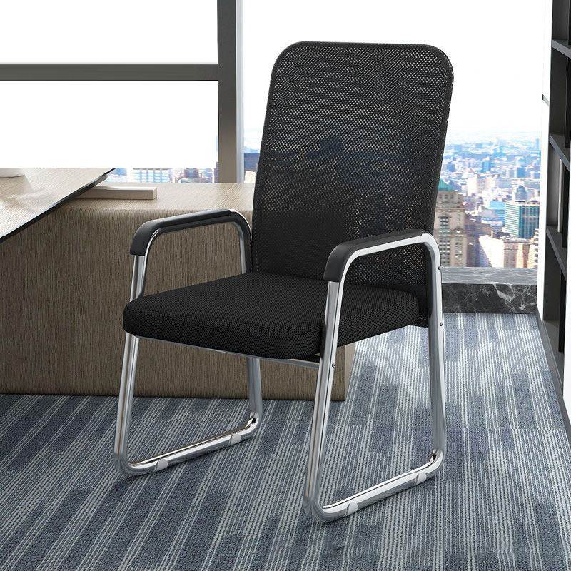 Modern Minimalist Square Mesh Polypropylene Steel Desk Chair Backrest Armrest For Home Office