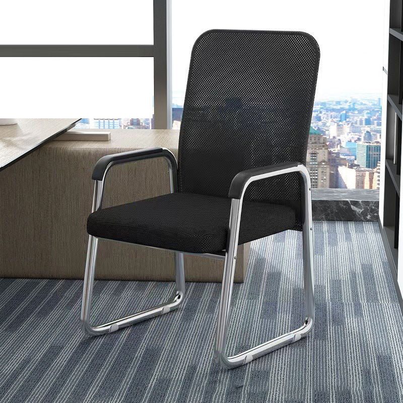 Modern Minimalist Square Mesh Polypropylene Steel Desk Chair Backrest Armrest For Home Office
