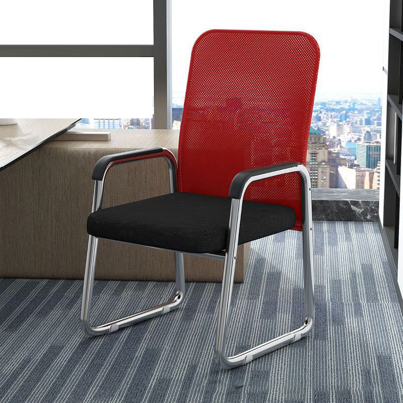 Modern Minimalist Square Mesh Polypropylene Steel Desk Chair Backrest Armrest For Home Office