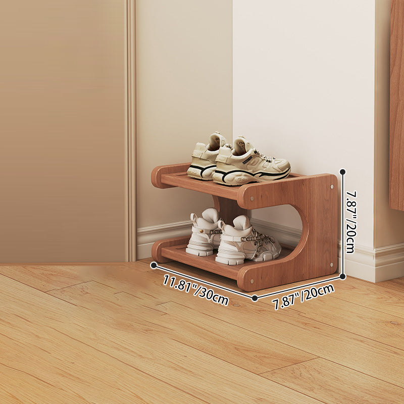 Moderner minimalistischer rechteckiger Bambus-MDF-Schuhspeicher 2/3/4/5-stufig für das Wohnzimmer 