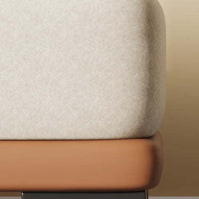 Modern Minimalist Rectangular Tech Fabric Sponge Solid Wood Iron Bench For Living Room