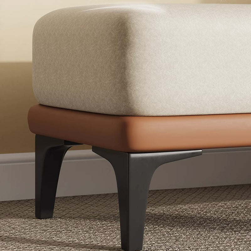 Modern Minimalist Rectangular Tech Fabric Sponge Solid Wood Iron Bench For Living Room