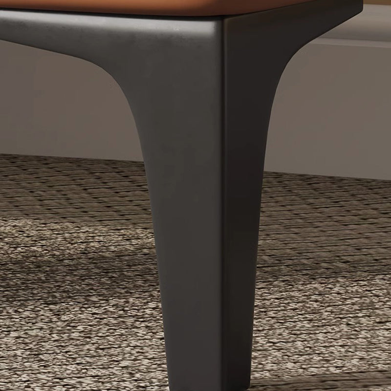 Modern Minimalist Rectangular Tech Fabric Sponge Solid Wood Iron Bench For Living Room