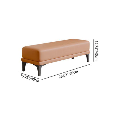 Modern Minimalist Rectangular Tech Fabric Sponge Solid Wood Iron Bench For Living Room