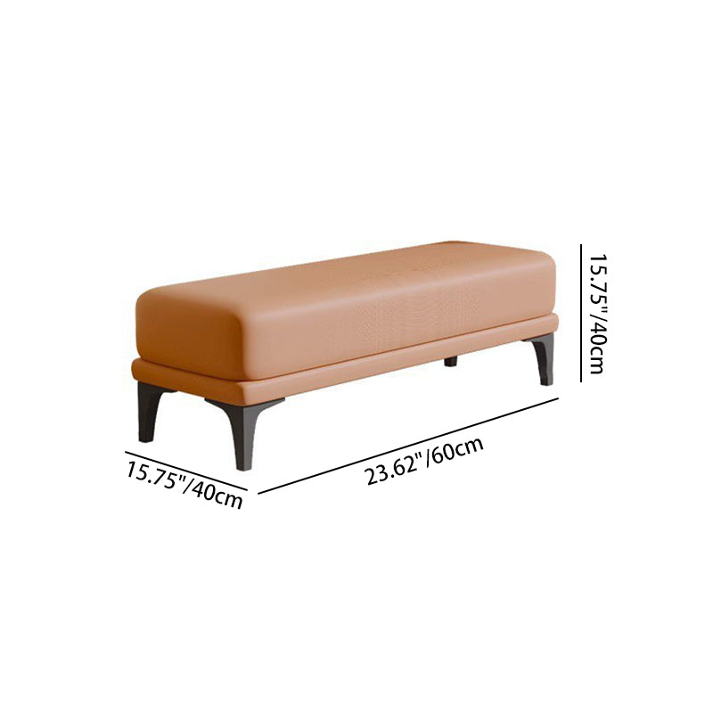 Modern Minimalist Rectangular Tech Fabric Sponge Solid Wood Iron Bench For Living Room