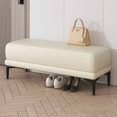 Modern Minimalist Rectangular Tech Fabric Sponge Solid Wood Iron Bench For Living Room