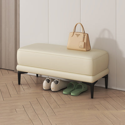 Modern Minimalist Rectangular Tech Fabric Sponge Solid Wood Iron Bench For Living Room