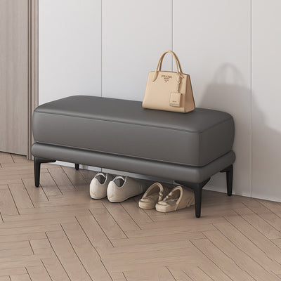 Modern Minimalist Rectangular Tech Fabric Sponge Solid Wood Iron Bench For Living Room