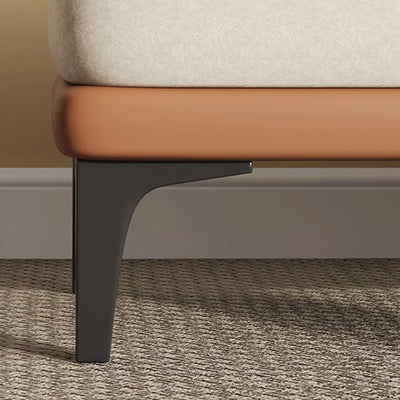 Modern Minimalist Rectangular Tech Fabric Sponge Solid Wood Iron Bench For Living Room