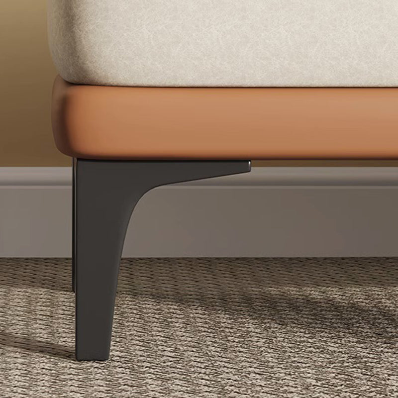 Modern Minimalist Rectangular Tech Fabric Sponge Solid Wood Iron Bench For Living Room