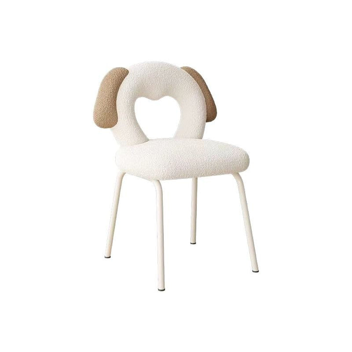 Modern Minimalist Oval Cushion Sherpa Fabric Sponge Iron Vanity Stool Backrest For Bedroom