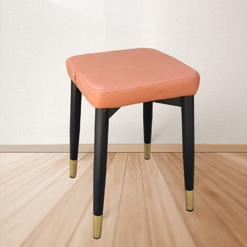 Modern Minimalist Square Carbon Steel Tech Fabric Nappa Leather Sponge Dining Chair For Dining Room