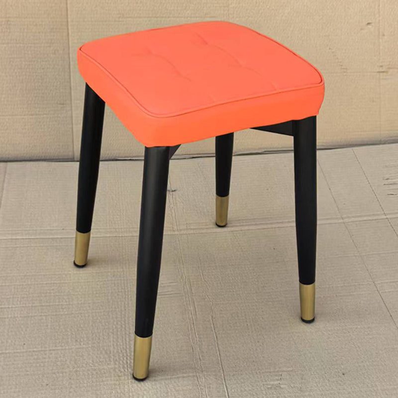 Modern Minimalist Square Carbon Steel Tech Fabric Nappa Leather Sponge Dining Chair For Dining Room
