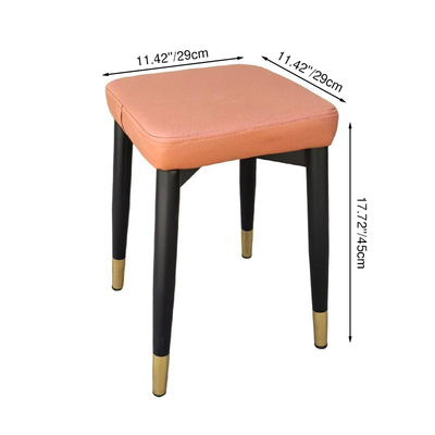 Modern Minimalist Square Carbon Steel Tech Fabric Nappa Leather Sponge Dining Chair For Dining Room