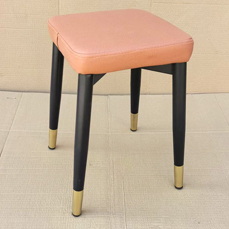Modern Minimalist Square Carbon Steel Tech Fabric Nappa Leather Sponge Dining Chair For Dining Room
