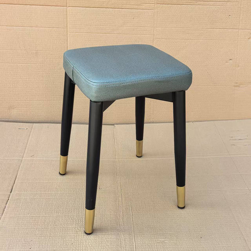 Modern Minimalist Square Carbon Steel Tech Fabric Nappa Leather Sponge Dining Chair For Dining Room