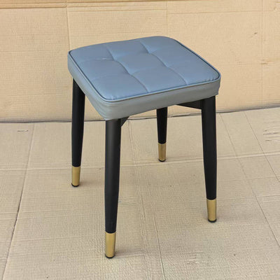 Modern Minimalist Square Carbon Steel Tech Fabric Nappa Leather Sponge Dining Chair For Dining Room