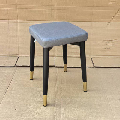 Modern Minimalist Square Carbon Steel Tech Fabric Nappa Leather Sponge Dining Chair For Dining Room