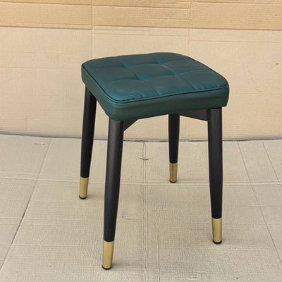 Modern Minimalist Square Carbon Steel Tech Fabric Nappa Leather Sponge Dining Chair For Dining Room